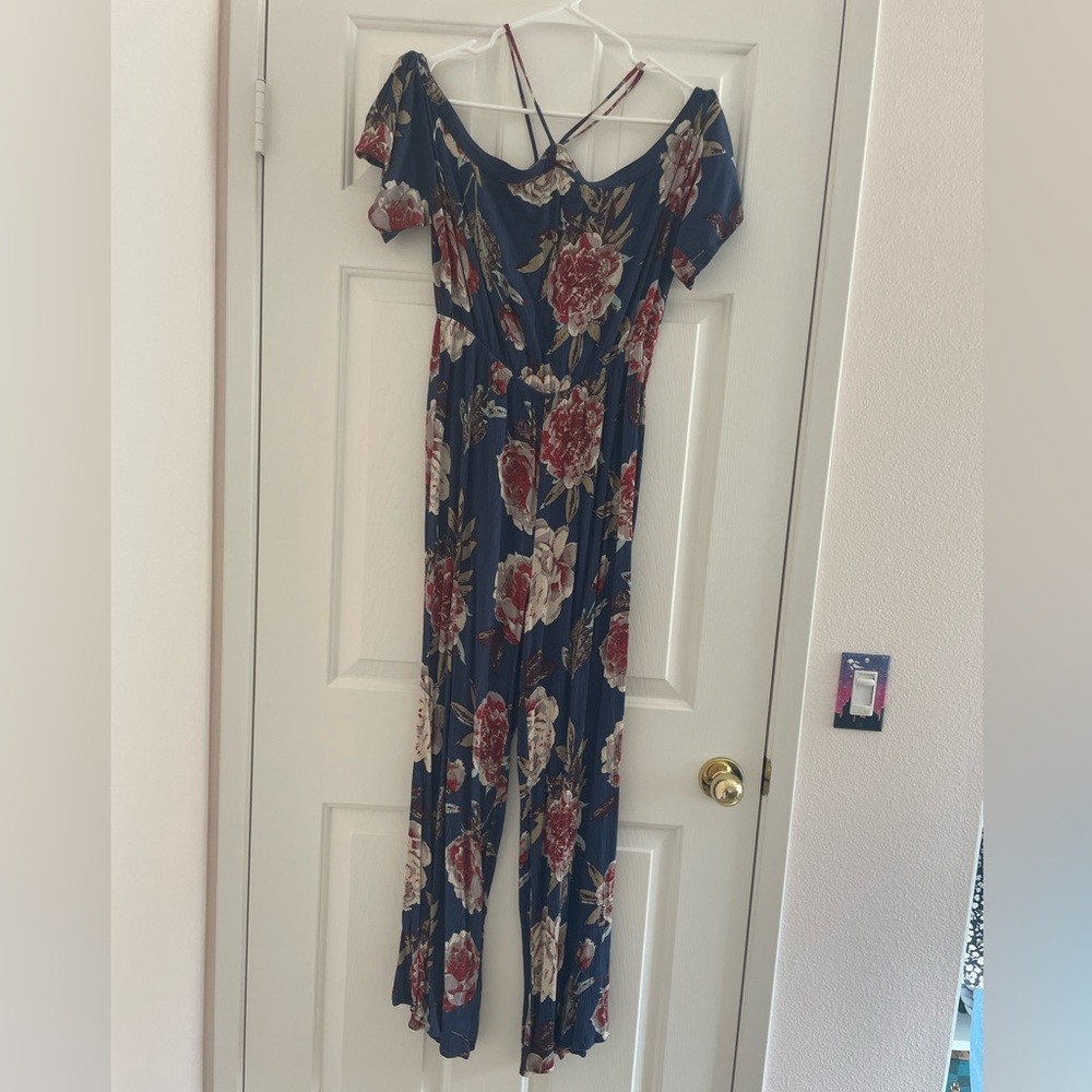Blue Floral Jumpsuit